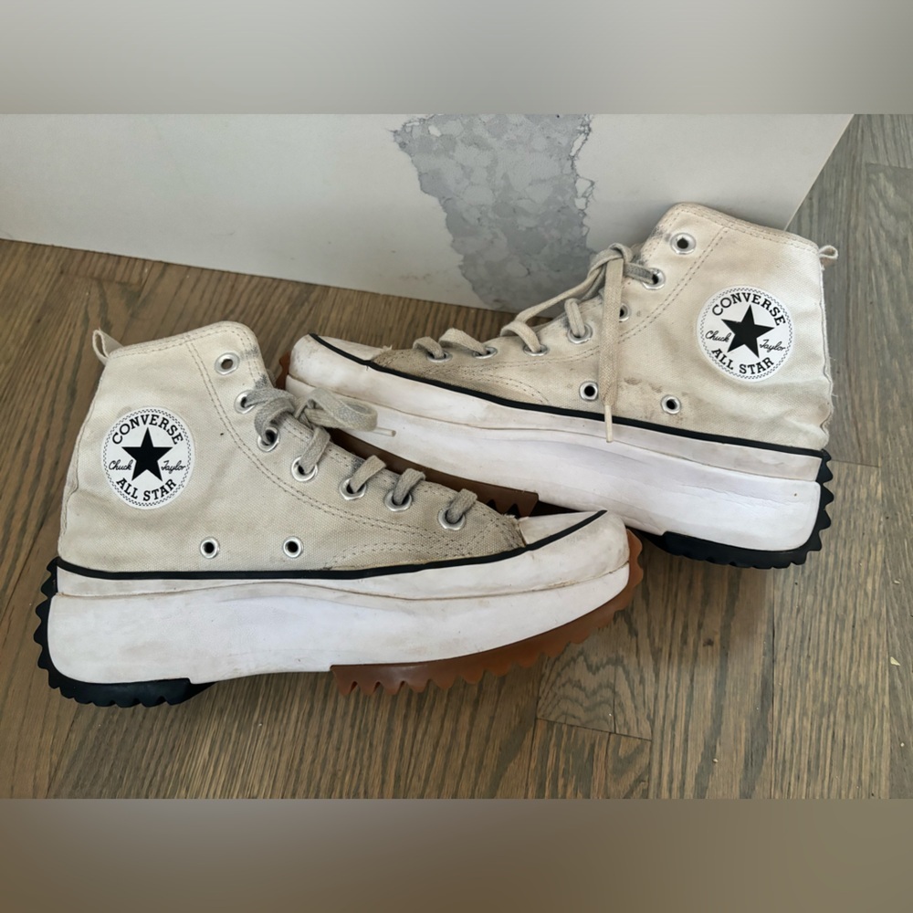 Converse Run Star  White High Top Platforms women’s size 7